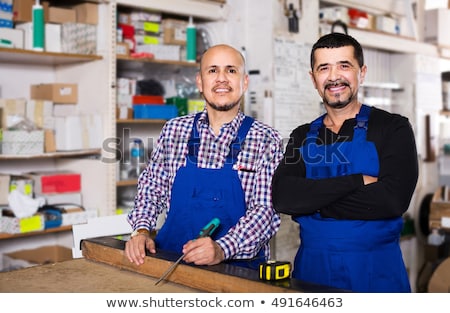 Stock photo: Woodworker Posing