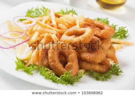 [[stock_photo]]: Calamari And French Fries On A Plate