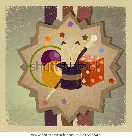 Stockfoto: Vintage Postcard With Objects Magician Eps10