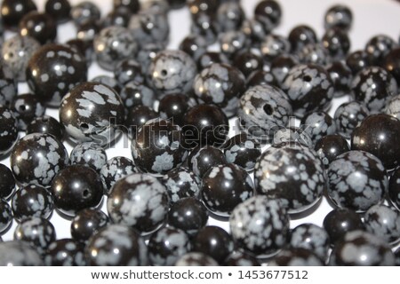 Foto stock: Shiny Snowflake Made Of Precious Stones On Black Background