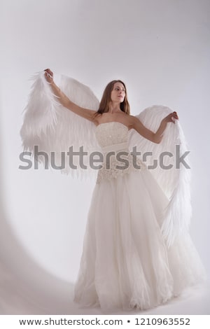 [[stock_photo]]: Woman With Angel Wings Isolated On White