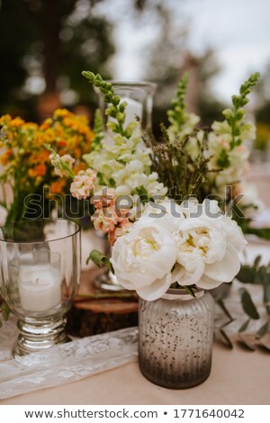 Foto stock: Beautiful Flowers As Dining Table Decoration
