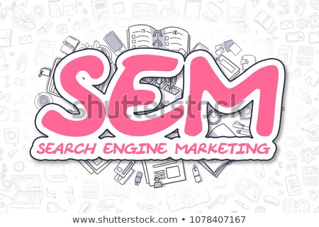 Foto stock: Online Marketing - Doodle Magenta Text Business Concept