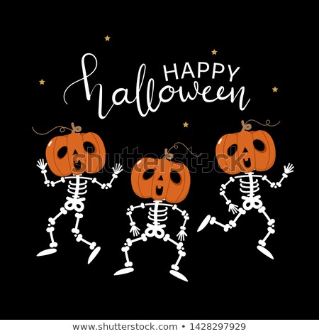 Foto stock: Halloween Greeting Card Holiday Background With Lettering And B