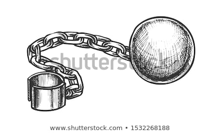 Foto d'archivio: Ball And Chain Prisoner Accessory Retro Vector