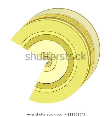 Stock photo: Abstract 3d Icon In Multiple Yellow Brown Color Band
