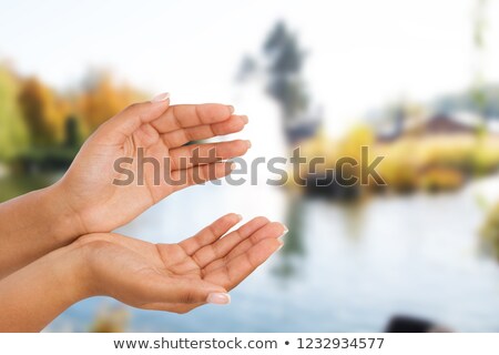 Foto stock: Two Beautiful Young Girls On The Background Of The River 5