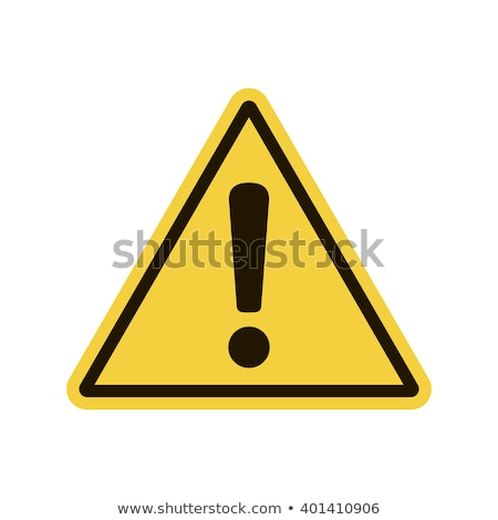 Stockfoto: Damaged Warning Sign Or Road Sign On The Street