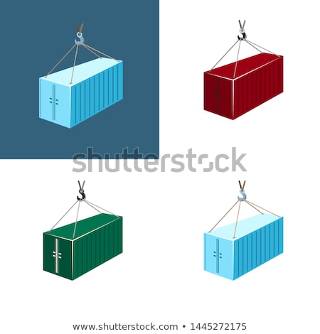 Stok fotoğraf: Worldwide Delivery - Red Hanging Cargo Container