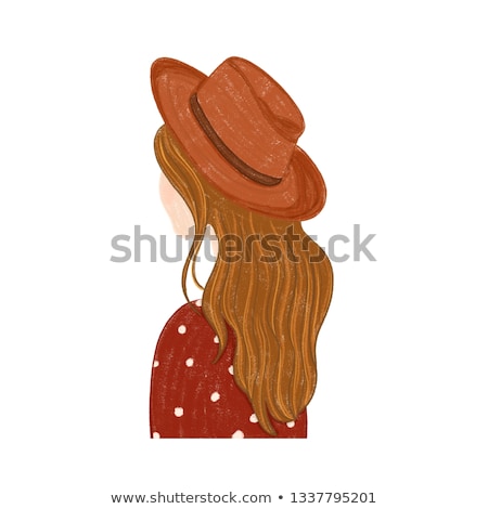 ストックフォト: Woman Wearing Cowboy Hat Isolated On White