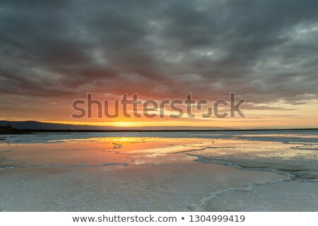 Bay Area Salt Pond Storm Sunset Foto stock © yhelfman