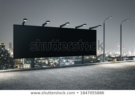 Stockfoto: Empty Billboard On The Roof Of Building 3d Rendering