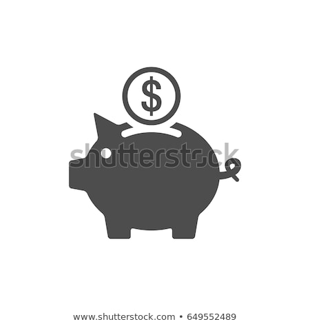 Stockfoto: Piggy Bank Vector Icon Flat Design