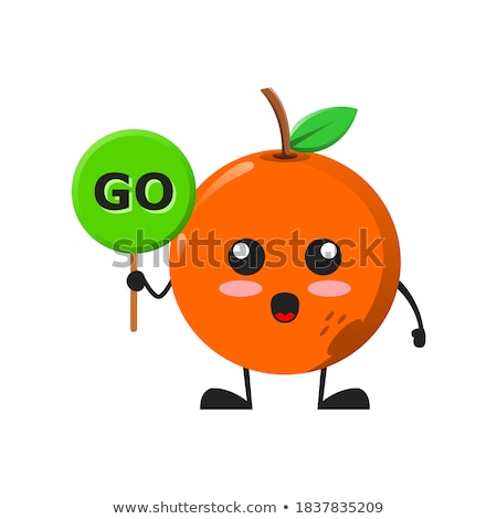 Stockfoto: Happy Orange Fruit Cartoon Mascot Character With Hearts And With Open Arms For Hugging