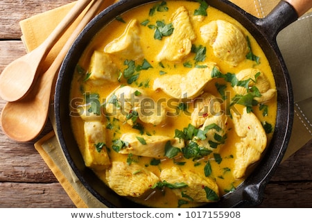 Сток-фото: Chicken Cooked With Curry And Cream