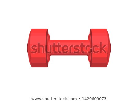 Foto d'archivio: Red Heavy Dumbbell With Round Cylindrical Handle