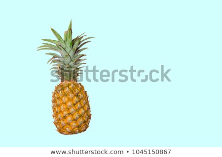 Foto d'archivio: Whole Pineapples On Blue Background