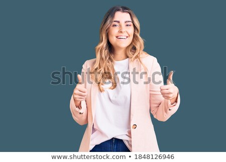 Stok fotoğraf: Amazing Business Woman Showing Thumbs Up