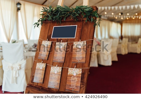 Stock photo: Original Vintage Wooden Board With Guest List