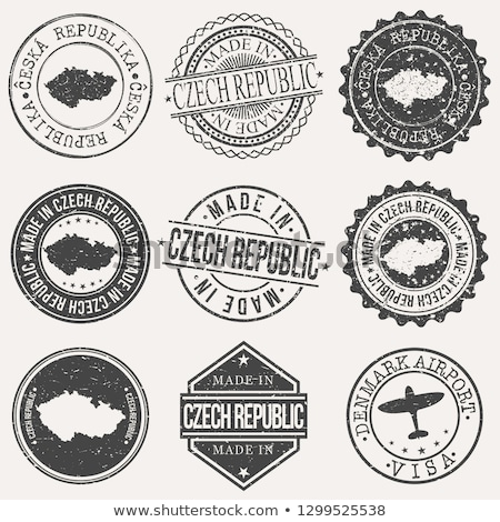 Stock fotó: Round Badge Design For Czech Republic
