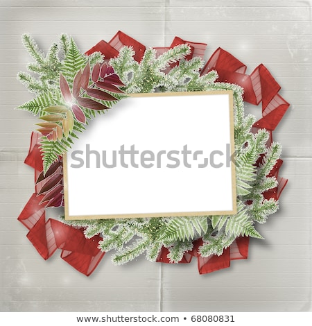 Foto d'archivio: Abstract Star Background With Paper Frame And Bunch Of Twigs Chr
