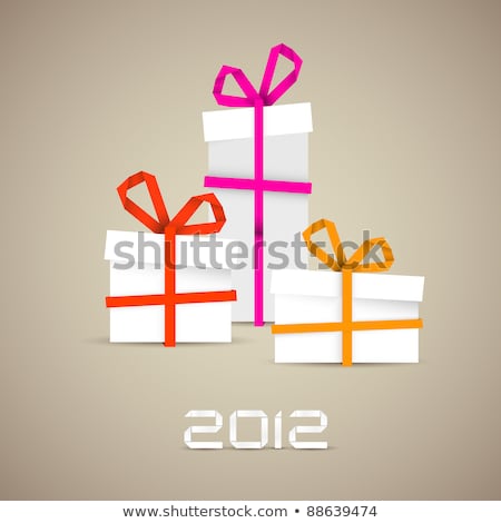 Stock fotó: Simple Vector Christmas Gifts Made From Paper Stripes