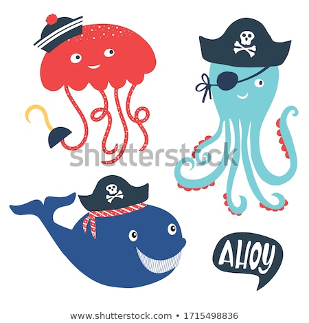 Сток-фото: Jellyfish And Octopus Vector