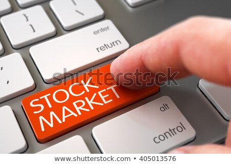 Stock fotó: Stock Market - Concept On Orange Keyboard Button