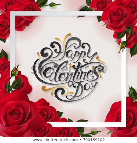 Stock photo: Frame With A Roses And Shape Of Hearts