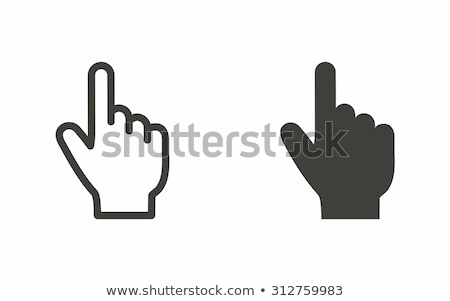 Stok fotoğraf: Cursor Hand Icon On Button On White Background