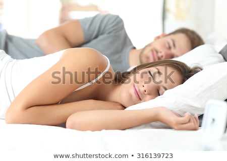 Stock foto: Aar · liegt · im · Bett · und · schläft