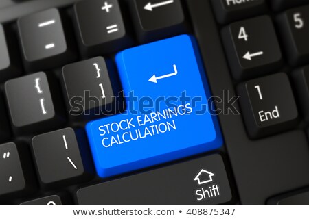 Stockfoto: Stock Earnings Calculation Key 3d