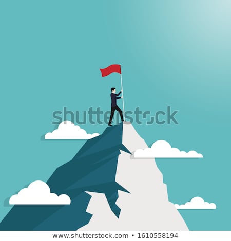Foto d'archivio: Businessman Standing With Mountain Graphic