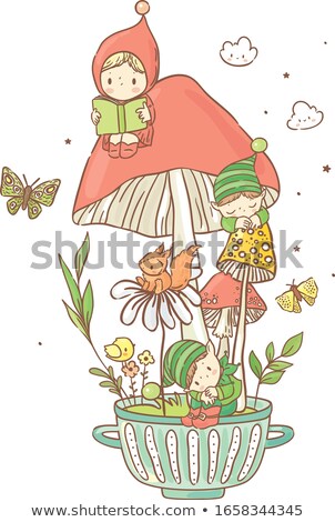 Zdjęcia stock: Kid Girl Gnome Planting