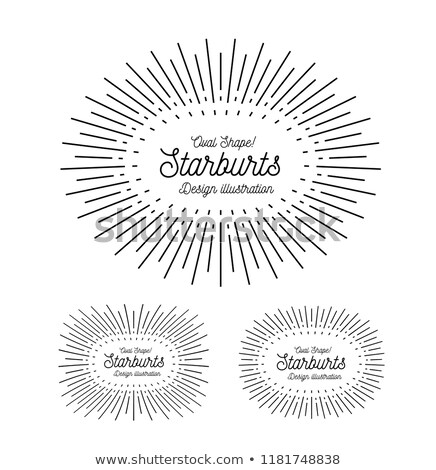 Stock photo: Sunbursts Frame Set Oval Shape Vector Illustration On White