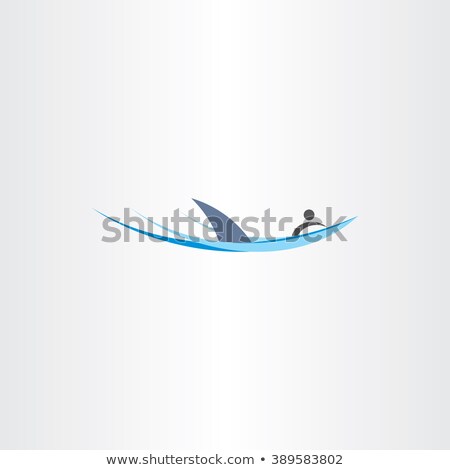 Foto stock: Shark Attack Man Vector Element Stylized Icon