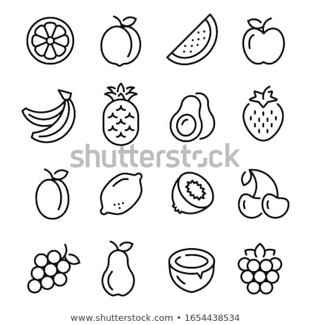 Stock fotó: Banana And Strawberry Illustration