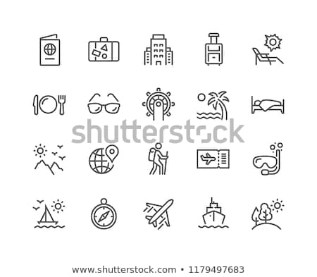 Сток-фото: Compass Related Vector Line Icon