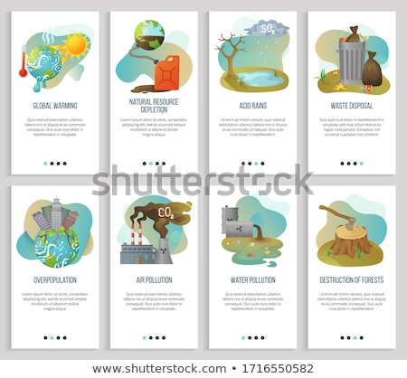 Foto stock: Destruction Of Forests And Water Pollution Website