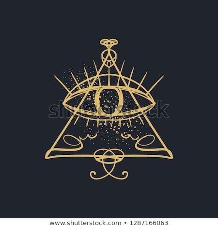 Foto d'archivio: Stylized Eye Of Providence With Triangle Vector Logo