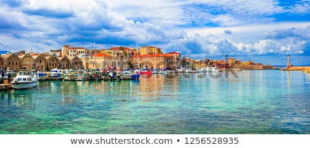 Zdjęcia stock: Boat In Picturesque Old Port Of Chania Crete Island Greece