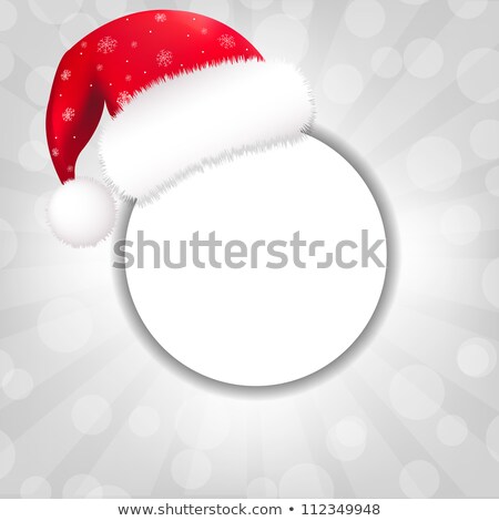 Speech Bubble With Christmas Icons And Red Bokeh Stok fotoğraf © cammep