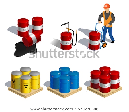 Foto stock: Colorful Industrial Barrel - Set Of 3d Illustrations