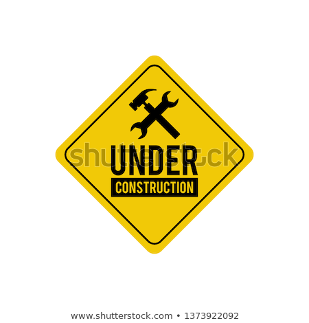 Foto stock: Under Construction Yellow Vector Icon Button