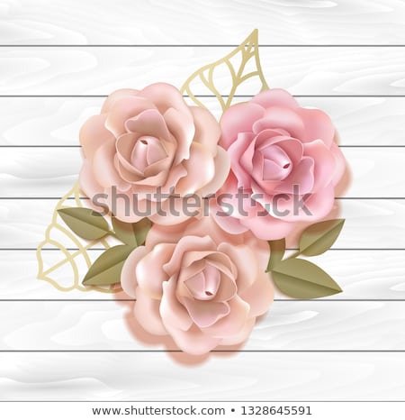Foto stock: Roses Petals On Wooden Background Eps 10
