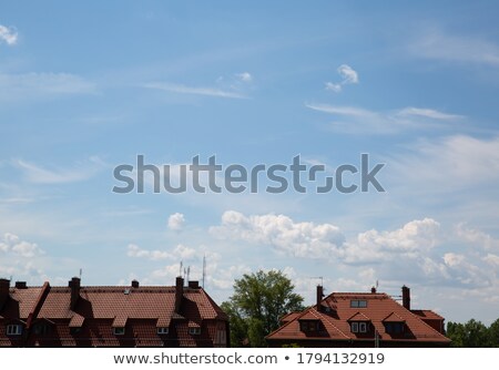 Stock fotó: Roof Tile Against Blue Sky On Sunny Day