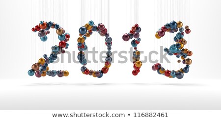 Zdjęcia stock: New Year 2013 Made Of Christmass Balls Isolated