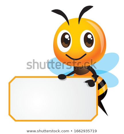 Stok fotoğraf: Bee Mascot Blank White Board