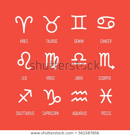 Foto d'archivio: Red Gemini Or Twins Icon Vector Illustration