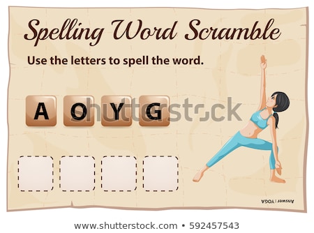 Stok fotoğraf: Spelling Word Scramble For Word Yoga